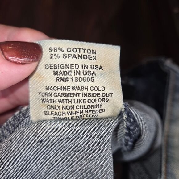 FREE PEOPLE x Artisan Deluxe  Lace Applique Skinny Denim Jeans Size 25 - Picture 8 of 8